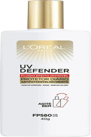 Protetor Solar Facial L'Oréal UV Defender  Sem Cor - FPS 60 - 40 g