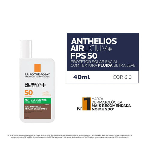 Protetor Solar Facial La Roche-Posay Anthelios Airlicium +  Cor 6.0 - FPS 50 - 40 g