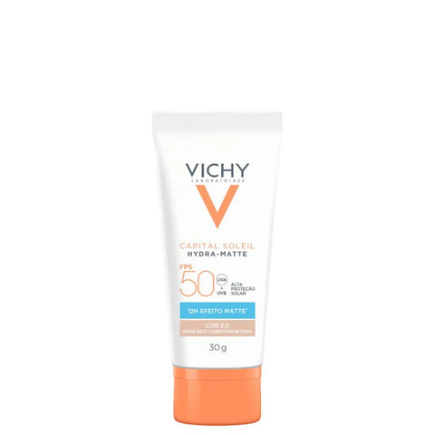 Protetor Solar Facial Vichy Capital Soleil Hydra-Matte  Cor 2.0 - FPS 50 - 30 g