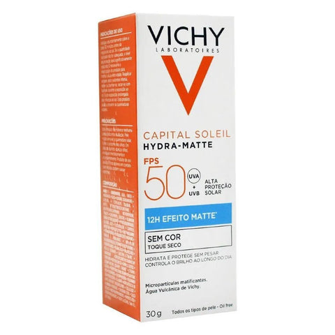 Protetor Solar Facial Vichy Capital Soleil Hydra-Matte  Cor 2.0 - FPS 50 - 30 g