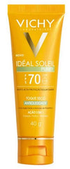 Protetor Solar Facial Vichy Idéal Soleil Purify  Sem Cor - FPS 70 - 40 g