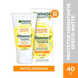 Protetor Solar Hidratante Facial Garnier Skinactive Uniform & Matte Vitamina C  FPS 30 - 40 g