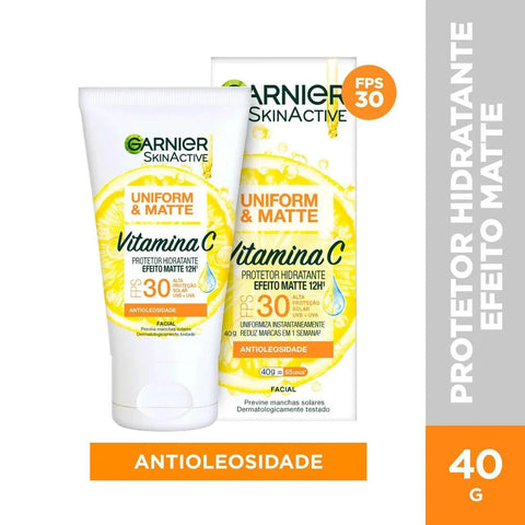 Protetor Solar Hidratante Facial Garnier Skinactive Uniform & Matte Vitamina C  FPS 30 - 40 g