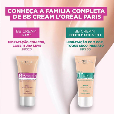 Protetor Solar L'Oréal BB Cream  FPS 50 - Cor Média - 30 mL