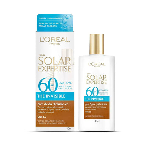 Protetor Solar L'Oréal Expertise The Invisible  Cor 5.0 - FPS 60 - 40 mL