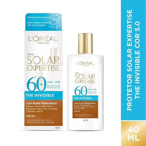 Protetor Solar L'Oréal Expertise The Invisible  Cor 5.0 - FPS 60 - 40 mL
