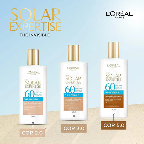 Protetor Solar L'Oréal Expertise The Invisible  Cor 5.0 - FPS 60 - 40 mL