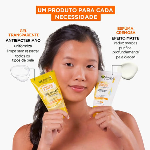 Sabonete Líquido Facial Garnier Skinactive Uniform&Matte 120G