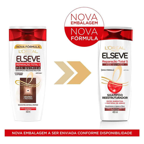 Shampoo Elseve Reparação Total 5 Pós-Química 400Ml