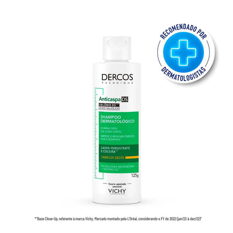 Shampoo Vichy Dercos  Linha Anticaspa DS - Cabelos Secos - 125 mL