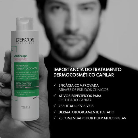 Shampoo Vichy Dercos  Linha Anticaspa Sensível - 200 mL