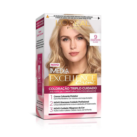 Tinta de Cabelo Permanente L'Oréal Paris Imédia Excellence Creme - Louro Muito Claro