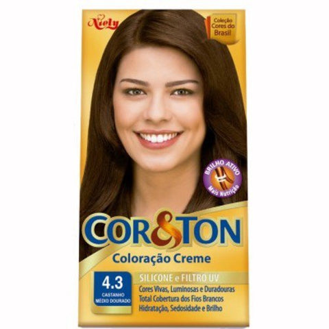 Tintura Cor & Ton Nº 4.3 Castanho Médio Dourado