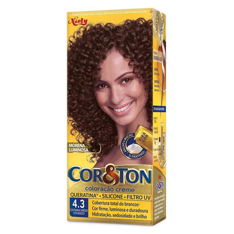 Tintura Cor & Ton Nº 4.3 Castanho Médio Dourado