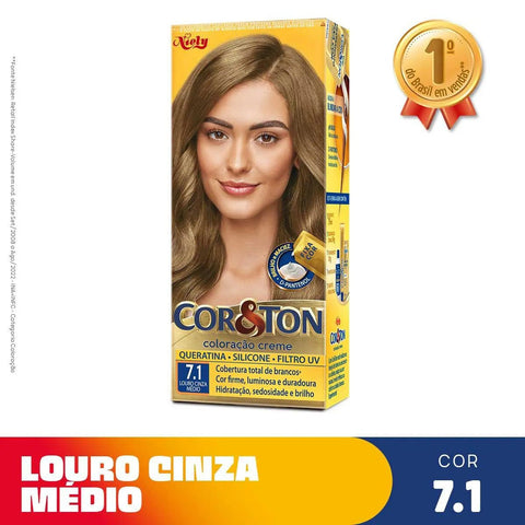 Tintura Cor & Ton Nº 7.1 Louro Cinza Médio