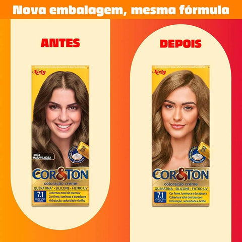 Tintura Cor & Ton Nº 7.1 Louro Cinza Médio