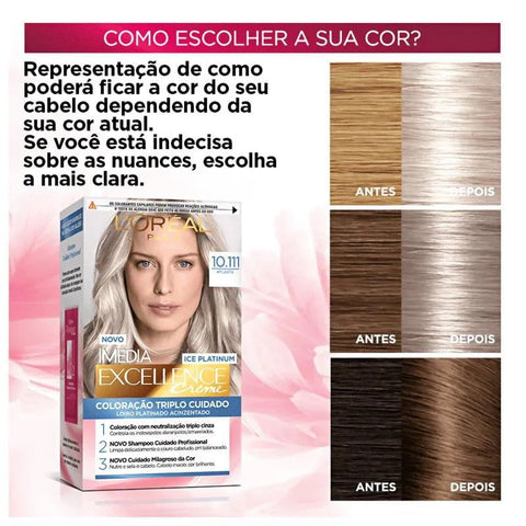 Tintura Imédia Excellence L'Oréal Ice Colors N° 10.111 Flerte