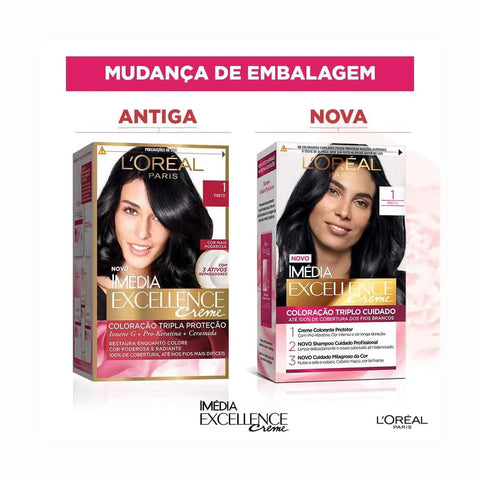 Tintura L'Oréal Imédia Excellence Creme Nº 1 Preto