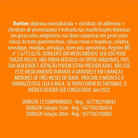Dorilen  500mg + 10mg + 5mg - 12 Unidades - Comprimido