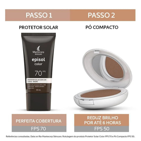 Protetor Solar Facial Episol Color  Negro - FPS 70 - 40 mL