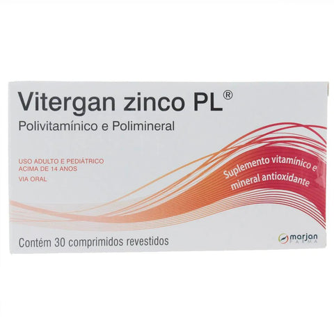 Polivitamínico Vitergan Zinco Plus  30 Unidades - Comprimido