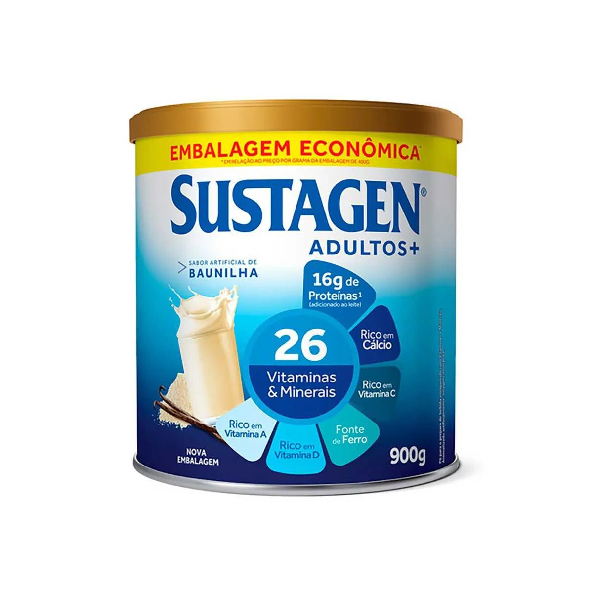 Complemento Alimentar Sustagen Adultos+ Baunilha Com 900g – Pill ...