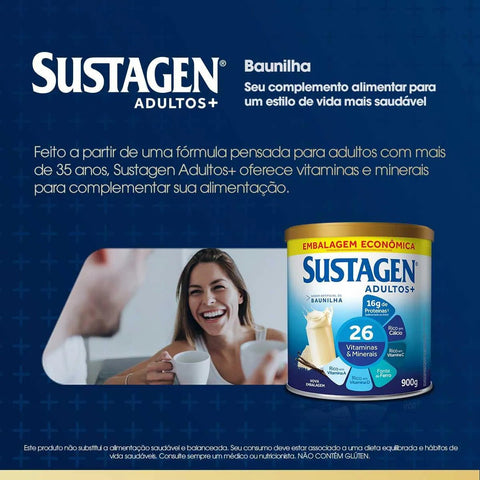 Complemento Alimentar Sustagen Adultos+ Baunilha Com 900g