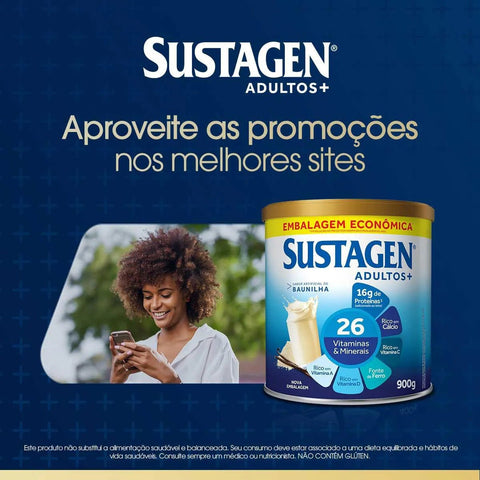 Complemento Alimentar Sustagen Adultos+ Baunilha Com 900g