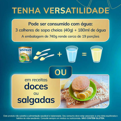 Complemento Alimentar Sustagen Senior Adultos 50+ Sem Sabor 740g
