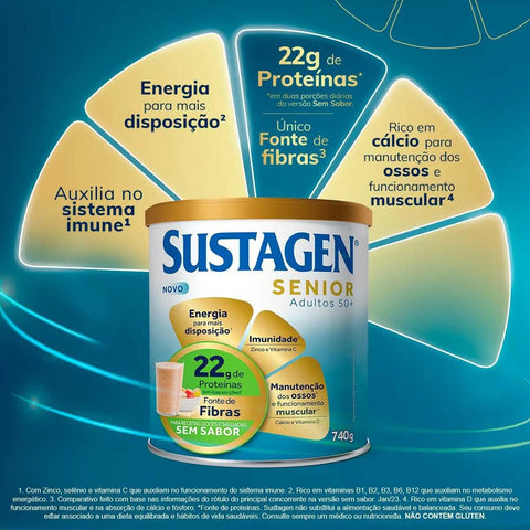 Complemento Alimentar Sustagen Senior Adultos 50+ Sem Sabor 740g