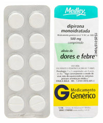 Dipirona Monoidratada (Medley)  500mg - 10 Unidades - Comprimido
