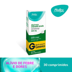Dipirona Monoidratada (Medley)  500mg - 30 Unidades - Comprimido