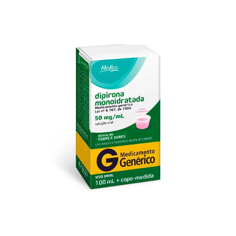 Dipirona Monoidratada (Medley)  50mg/mL - 100 mL - Solução