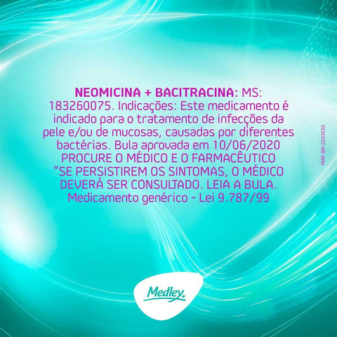 Sulfato de Neomicina + Bacitracina Zíncica  5mg/g + 250UI/g - 50 g - Pomada