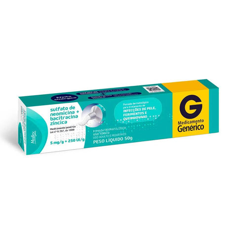 Sulfato de Neomicina + Bacitracina Zíncica  5mg/g + 250UI/g - 50 g - Pomada