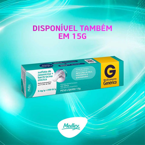 Sulfato de Neomicina + Bacitracina Zíncica  5mg/g + 250UI/g - 50 g - Pomada