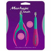 Merheje Kit Merheje Touch Alicate de Cutículas + Espátula (Verde/Pink)