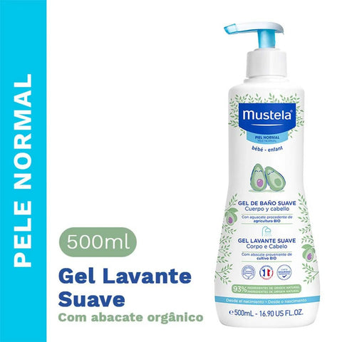 Gel de Banho Mustela Bebê Suave Corpo e Cabelo 500ml