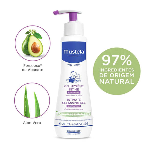 Gel de Higiene Íntima Infantil Mustela Bebê Com 200ml