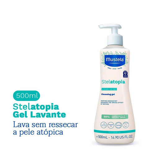 Gel Lavante Mustela Stelatopia Pele Ressecada e Atópica 500ml