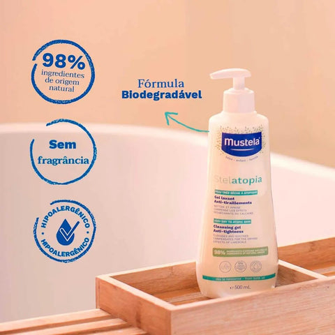 Gel Lavante Mustela Stelatopia Pele Ressecada e Atópica 500ml