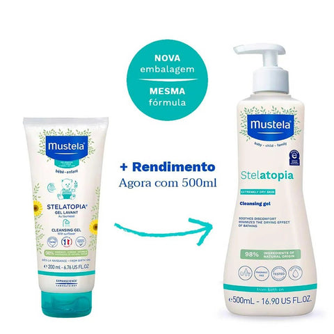 Gel Lavante Mustela Stelatopia Pele Ressecada e Atópica 500ml