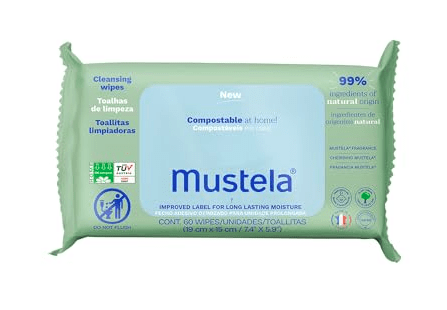 Lenço Umedecido Mustela Compostável - Com Perfume - 60 unidades