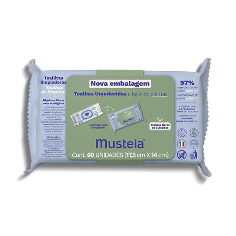 Lenço Umedecido Vegetal Mustela Abacate Orgânico  60 Unidades