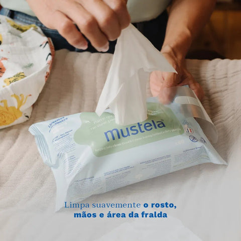 Lenço Umedecido Vegetal Mustela Abacate Orgânico  60 Unidades