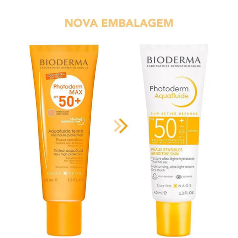 Protetor Solar Facial Bioderma Photoderm Aquafluide  FPS 50 - 40 mL
