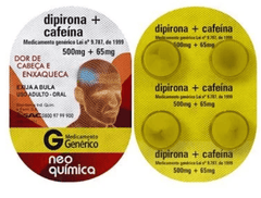 Dipirona Sódica + Cafeína (Neo Química)  500mg + 65mg - 4 Unidades - Comprimido