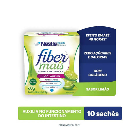 Fibermais Colageno Regulador Intestinal  Limão - 10 x 6 g - Sachê