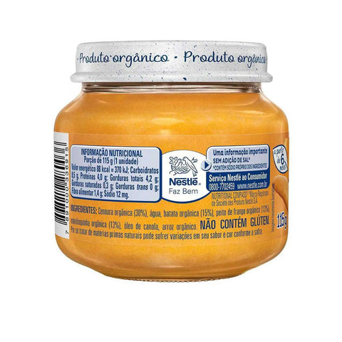Naturnes Pote Papinha Organico Frango Cenoura e Mandioquinha 115G