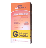 Paracetamol (Nova Química)  750mg - 20 Unidades - Comprimido